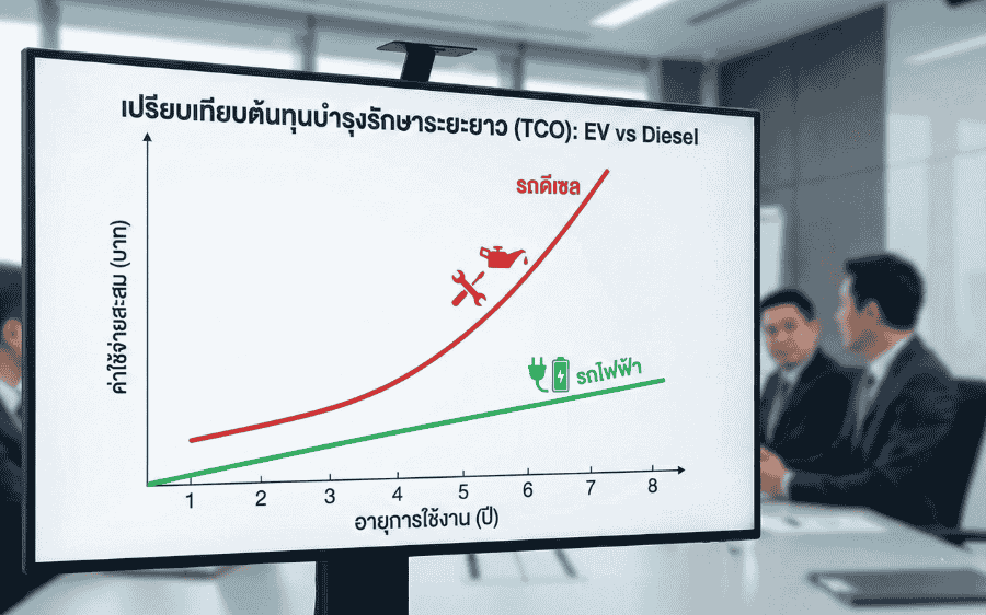 ค่าใช้จ่ายรถไฟฟ้า vs รถน้ำมัน